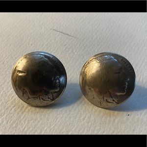 Buffalo head nickel pierced earrings
